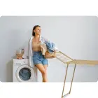 Standing Foldable Clothes Drying Rack Debora, Gold, 19 m — Photo 3