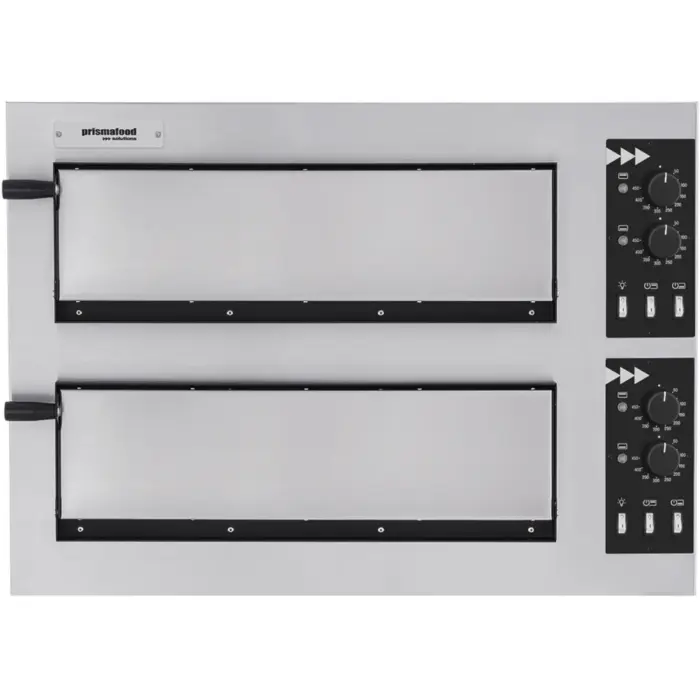 Prismafood 2-kamerų picos krosnis 2 picoms Ø 45 cm BASIC 2/50 VETRO 6000 W