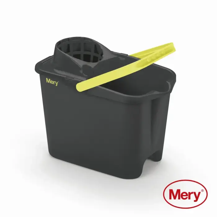 Bucket 14L with push button, grey
