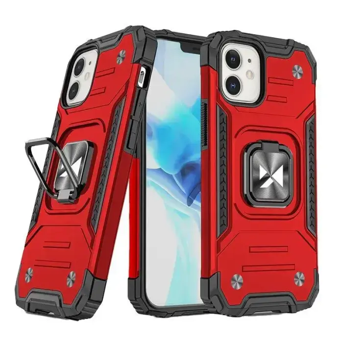 Wozinsky Ring Armor Case for iPhone 14, Red