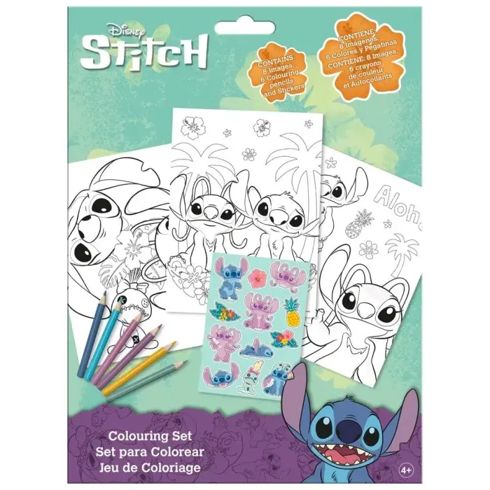 Disney Stitch spalvinimo lipdukų rinkinys