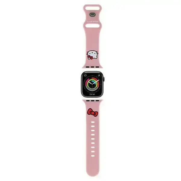 Сиконовый ремешок Hello Kitty с мордочкой кошечки для Apple Watch 42/44/45/49mm - Розовый