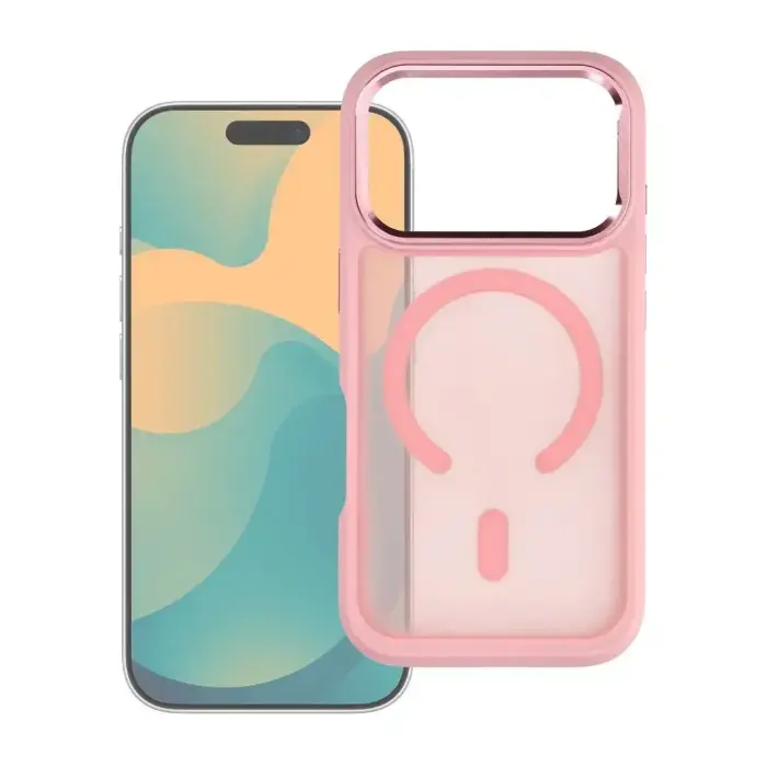Case for iPhone 17 Forcell F-Protect Smoke Hybrid Premium compatible with MagSafe pink