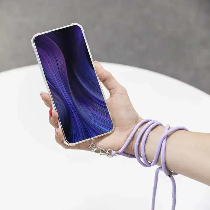 Universal neck strap for phones navy blue Фото num