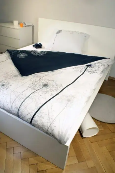 Faro kokvilnas gultas veļas komplekts 160x200 cm Dandelion White Grey Black WZ 06