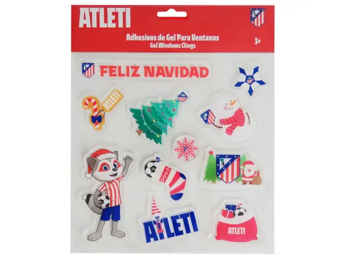Atletico de Madrid Christmas gel window stickers