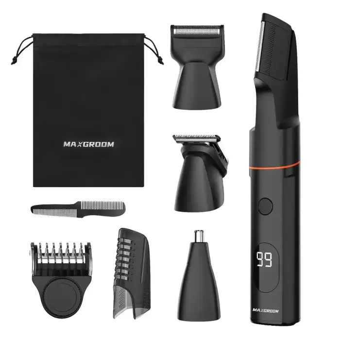 MAXGROOM LK-881 daudzfunkcionālais trimmeris ar maināmiem uzgaļiem - melns