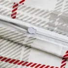Flannel bedding set 180x200 cm, grey/red, checked — Photo 6