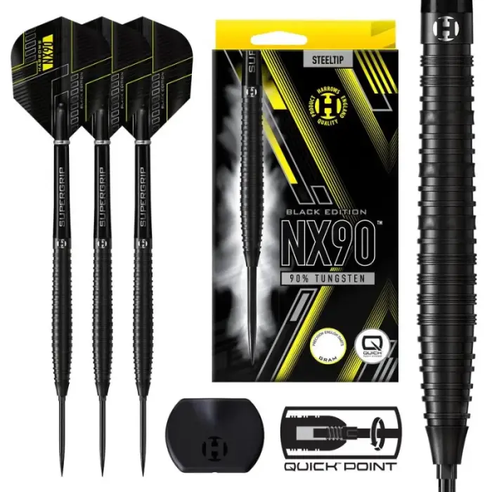 Harrows NX-90 Black Edition QP darts 90% steeltip - Waga / rzutki: 24 g