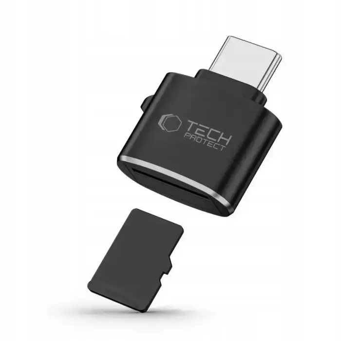 Tech-Protect UltraBoost microSD Card Reader Adapter with USB-C - Black