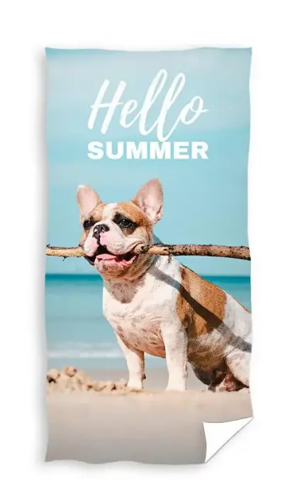 Beach towel 70x140 cm Dog on the beach