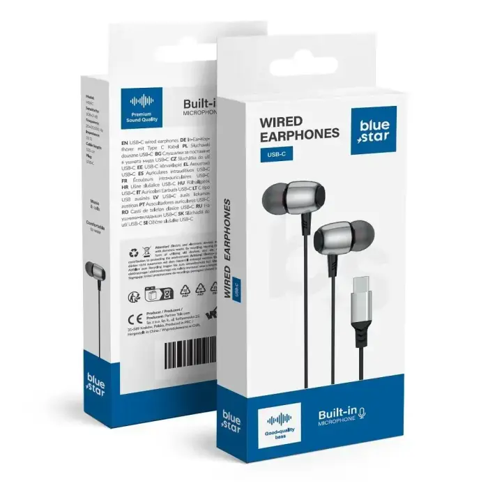 Blue Star M09C USB-C laidinės ausinės su DAC – juodos, 1.2m