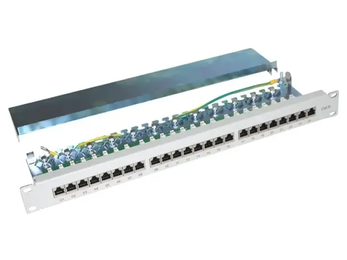 XtendLan Patch Panel 19", 24 ports, Cat6, shielded, gray