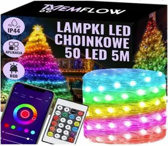 ГИРЛЯНДА 50 LED 5M RGB С ПУЛЬТОМ (100)