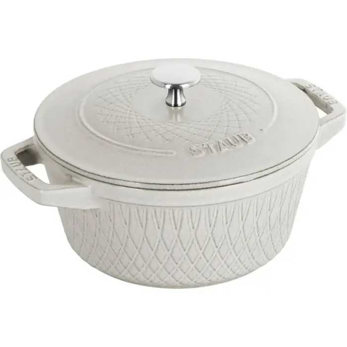 Staub Round Cast-Iron Pot – 4 L, White Truffle