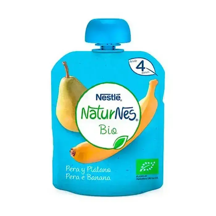 Фруктовое пюре в пакетике Nestlé Naturnes BIO: груша и банан, 90 g