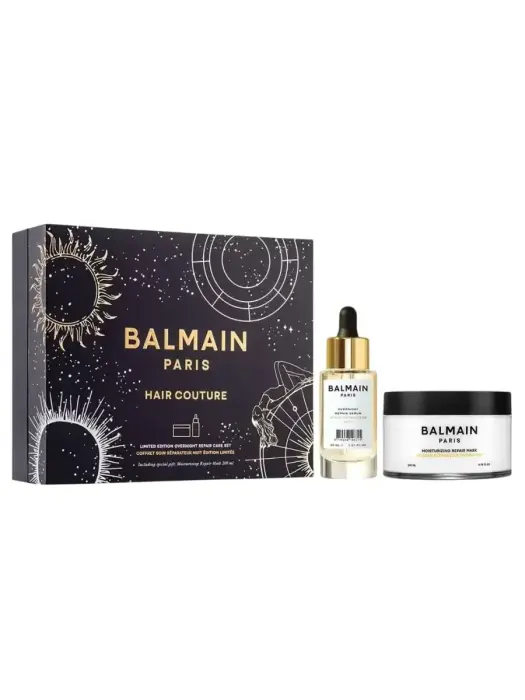 Set Balmain Professionnel: Overnight, Botanical Oils, Hair Serum, Repairing, 30 ml + Moisturizing, Hair Treatment Cream Mask, For Repairing, 200 ml