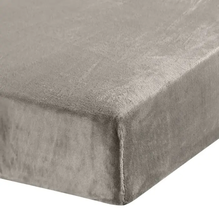 Prześcieradło z mikrofibry 160x200 Flano beżowe na wysoki materac 30 cm Eurofirany