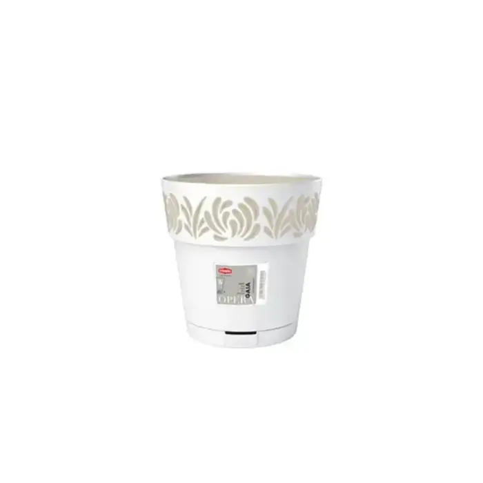Lillepott alusega Gaia Ø15x15cm valge