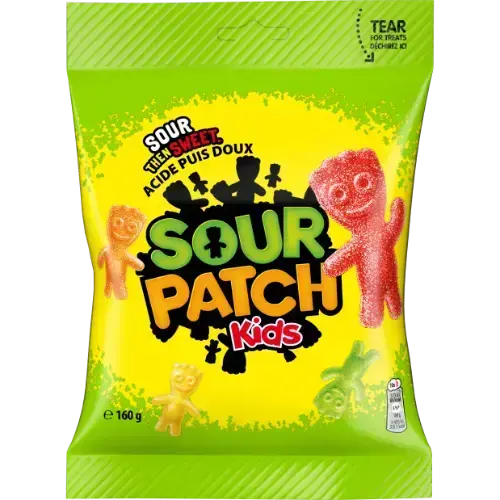 Sour Patch Kids segatud puuviljamaitsega želeekommid hapu suhkrukattega 160g
