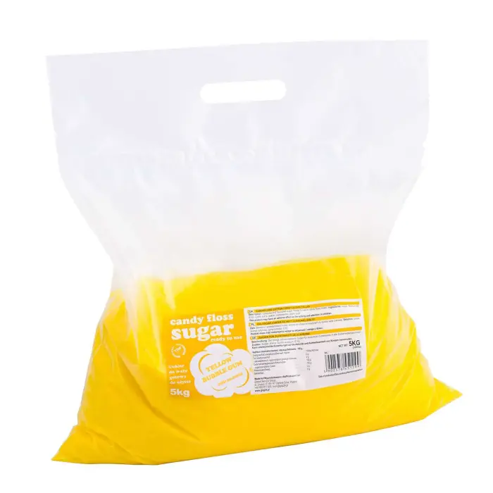 Dzeltenais burbuļgumijas garšas cukurs cukura vatei 5kg