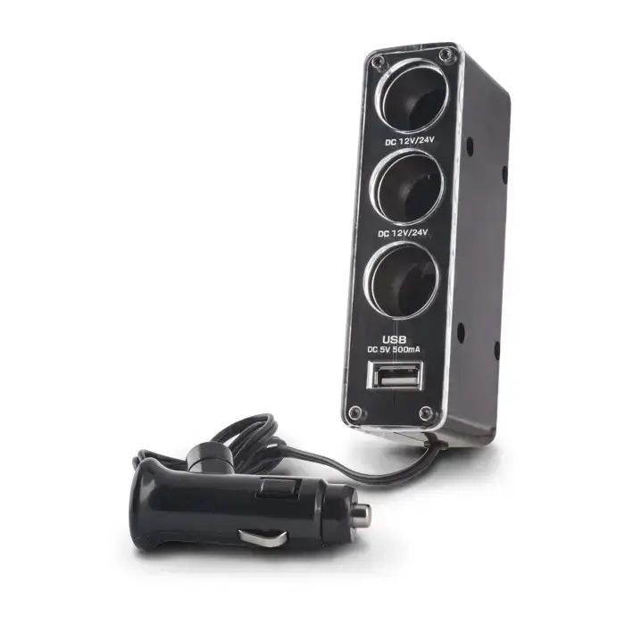 Forever 3 x разветвитель автомобильного прикуривателя 12/24V + USB 500mA