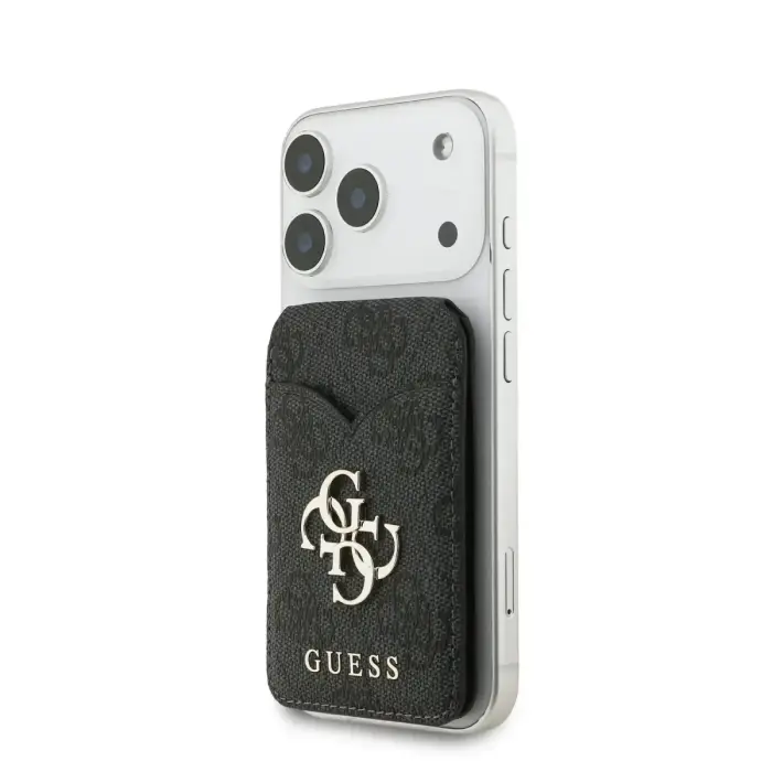Guess PU 4G Mirror MagSafe piniginė su stovu juoda