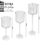 GLASS CANDLESTICK MIRROR EFFECT 25, 30, 35CM — Photo 4