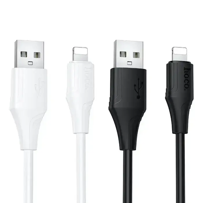 Silicone Cable USB A to Lightning Hoco 2,4A 1 m X124 white Photo