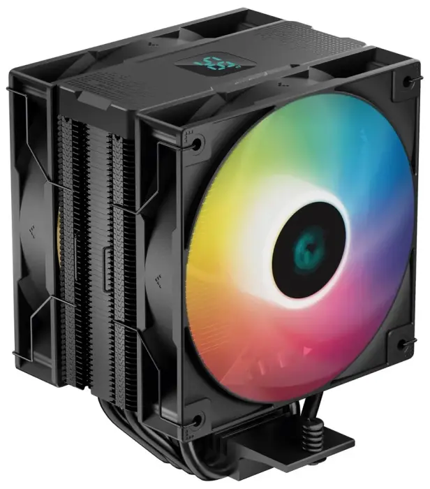 DEEPCOOL aušintuvas AG400 DIGITAL PLUS širší / 120mm fan ARGB / 4x heatpipes / PWM / pro Intel i AMD / juodas