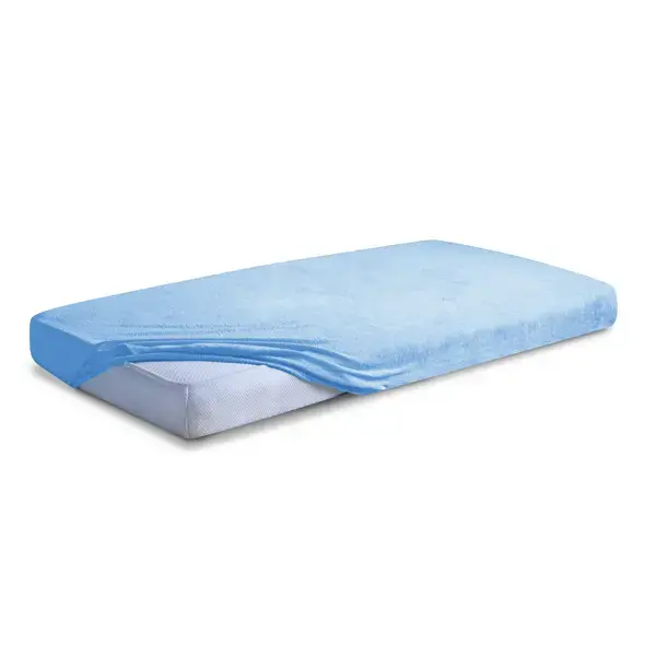 Terry sheet Premium 180x200 cm, light blue, fitted