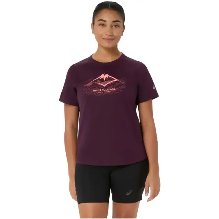 ASICS Fujitrail Logo SS Top 2012D432-501 Burgundy L - rozmiar_EU: M