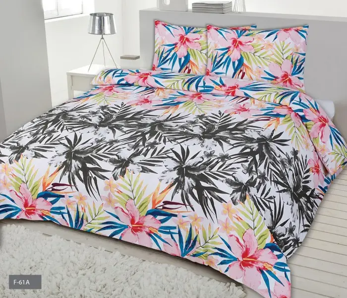 Flaneles gultas veļas komplekts 200x220 cm F-61A Palmu lapas