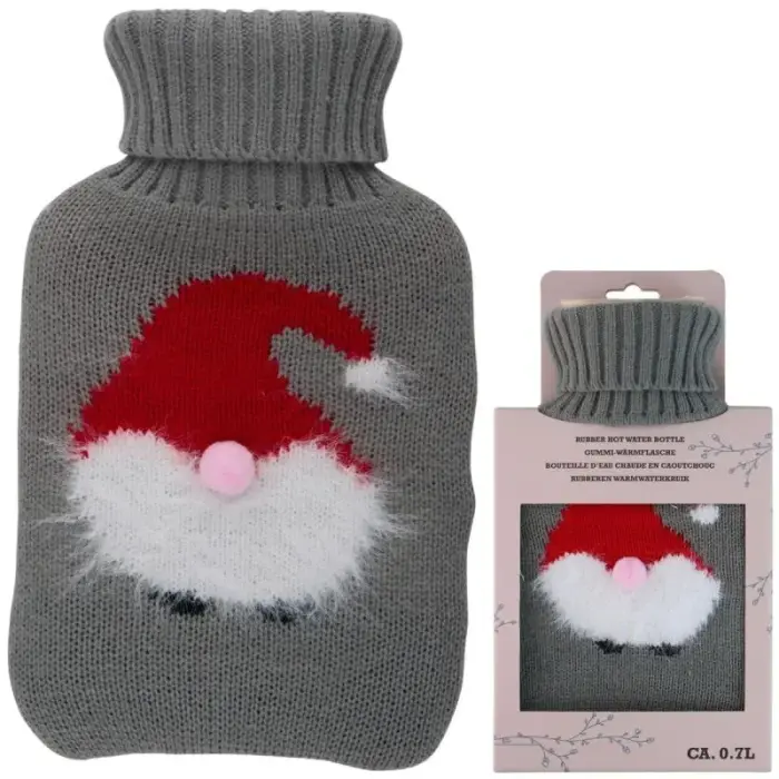 RUBBER HOT WATER BOTTLE IN ALPINA COVER 0.7L SANTA CLAUS