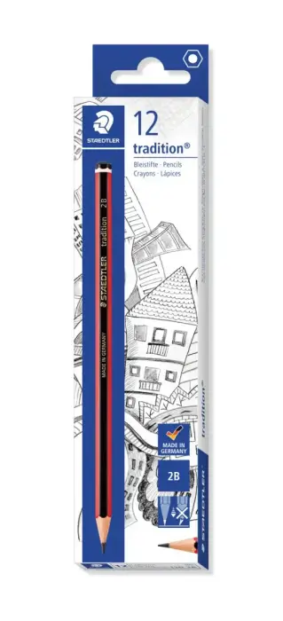 Grafīta zīmulis STAEDTLER Tradition 2B, sarkans korpuss