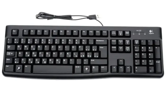Logitech клавиатура K120/ Drátová/ USB/ CZ/ Чёрная
