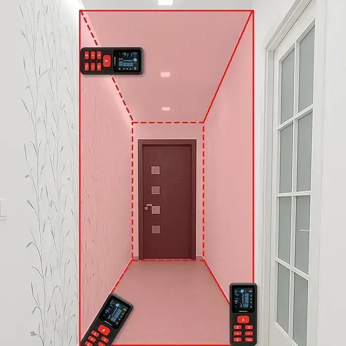 Qoltec Precise digital laser distance meter with an electronic level | LCD with backlight | 50m Photo