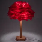 Art Deco Red Feather Bedside Table Lamp — Photo 2
