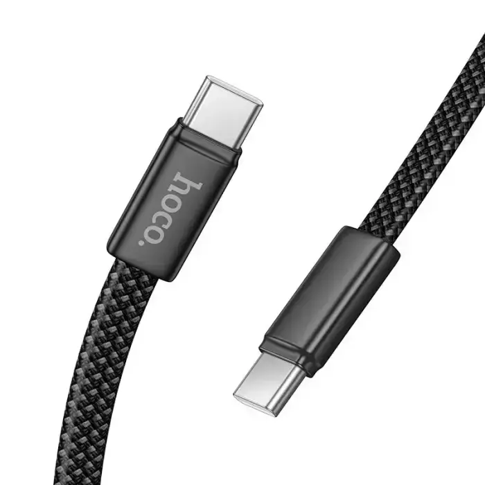 Hoco X125 USB-C to USB-C Flat Cable, 60W, 1m – Black