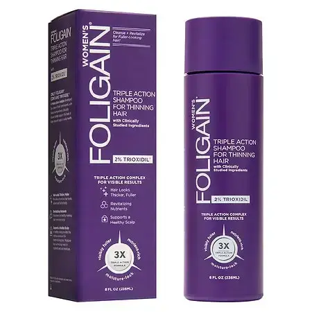 Foligain Triple Action šampoon õhenevatele juustele naistele 2% Trioxidil®-iga 236ml