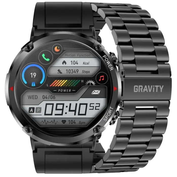 Gravity GT21-1+ Smartwatch Black Silicone Strap