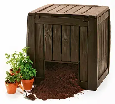 Deco Composter With Base 340L brown Photo