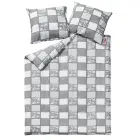 Crêpe bedding set 200x220 cm Patchwork grey ruffle — Photo 1