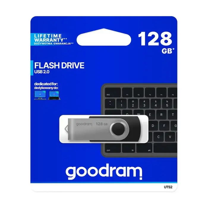 Goodram UTS2 128GB USB 2.0 atmintinė – juoda