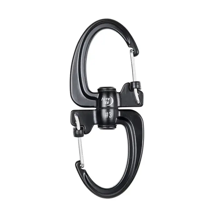 Nite Ize S-Biner 360 SlideLock dubultā karabīne #3 – melna