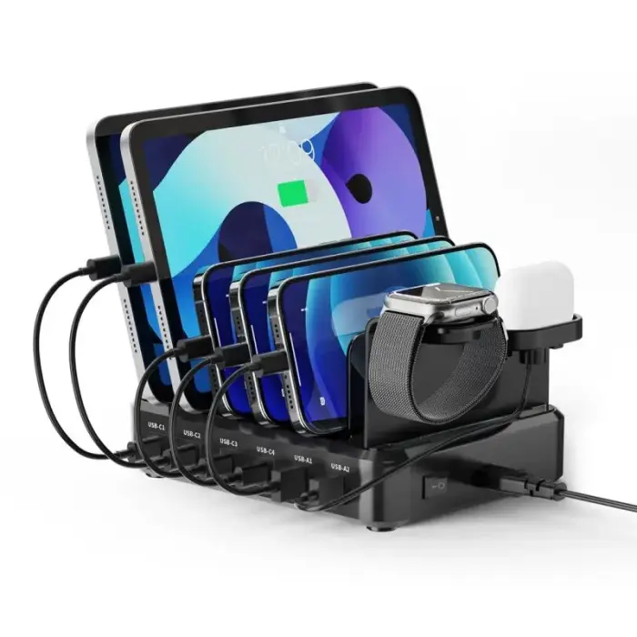 СЕТЕВОЕ ЗАРЯДНОЕ УСТРОЙСТВО EWENT 130W 6-PORT, 4X USB-C