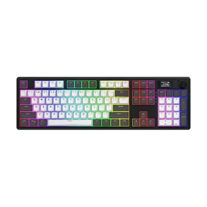 HATOR Skyfall Pro Wireless 100 spēļu tastatūra USB + RF bezvadu + Bluetooth QWERTY US angļu melna, pelēka