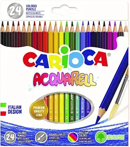 Colored pencils CARIOCA watercolor, 24 colors