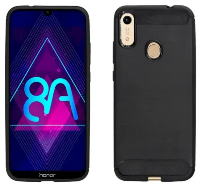 Fusion Trust silikona aizmugures vāks Huawei Y6S / Honor 8A / Y6 Prime 2019 - Melns