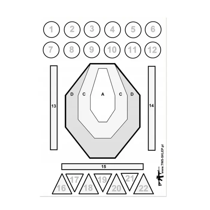 Tactical Weapon System – märklaud TWS Drill IPSC